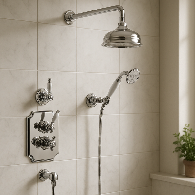 Huber Victorian Termostatyczny Zestaw Prysznicowy Podtynkowy z Deszczownicą 20 cm Chrom 1208679122